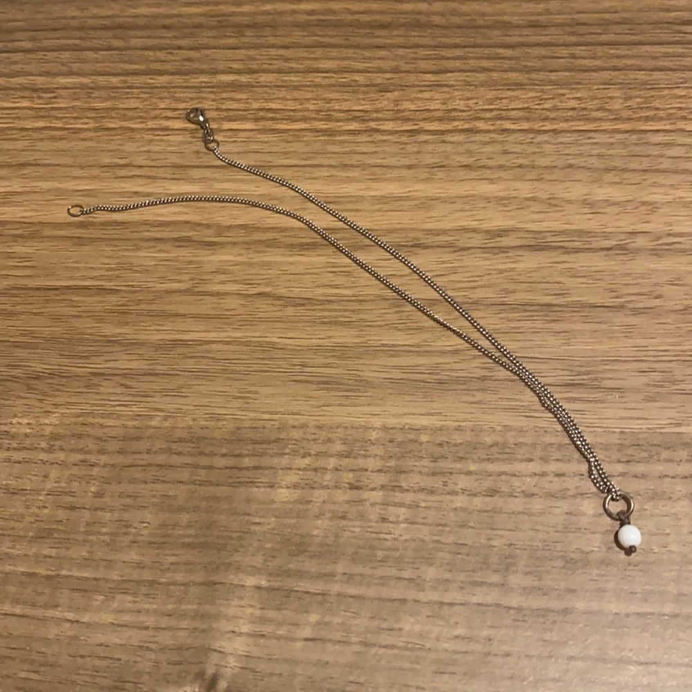 James Avery 14” sterling silver chain necklace with bead pendant